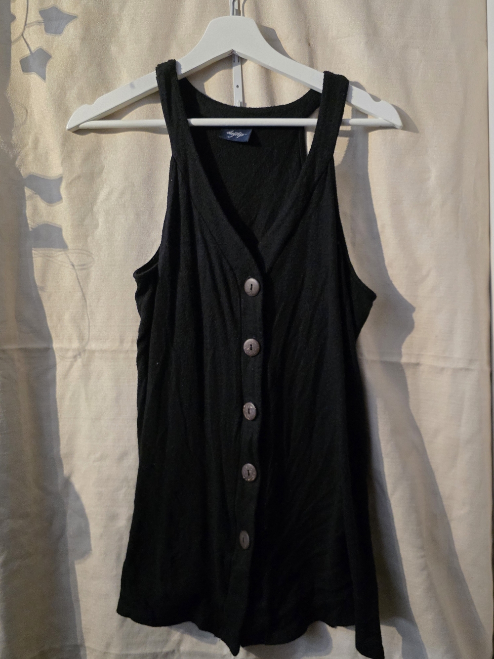 Daytrip Black Button-Front Tank Dress